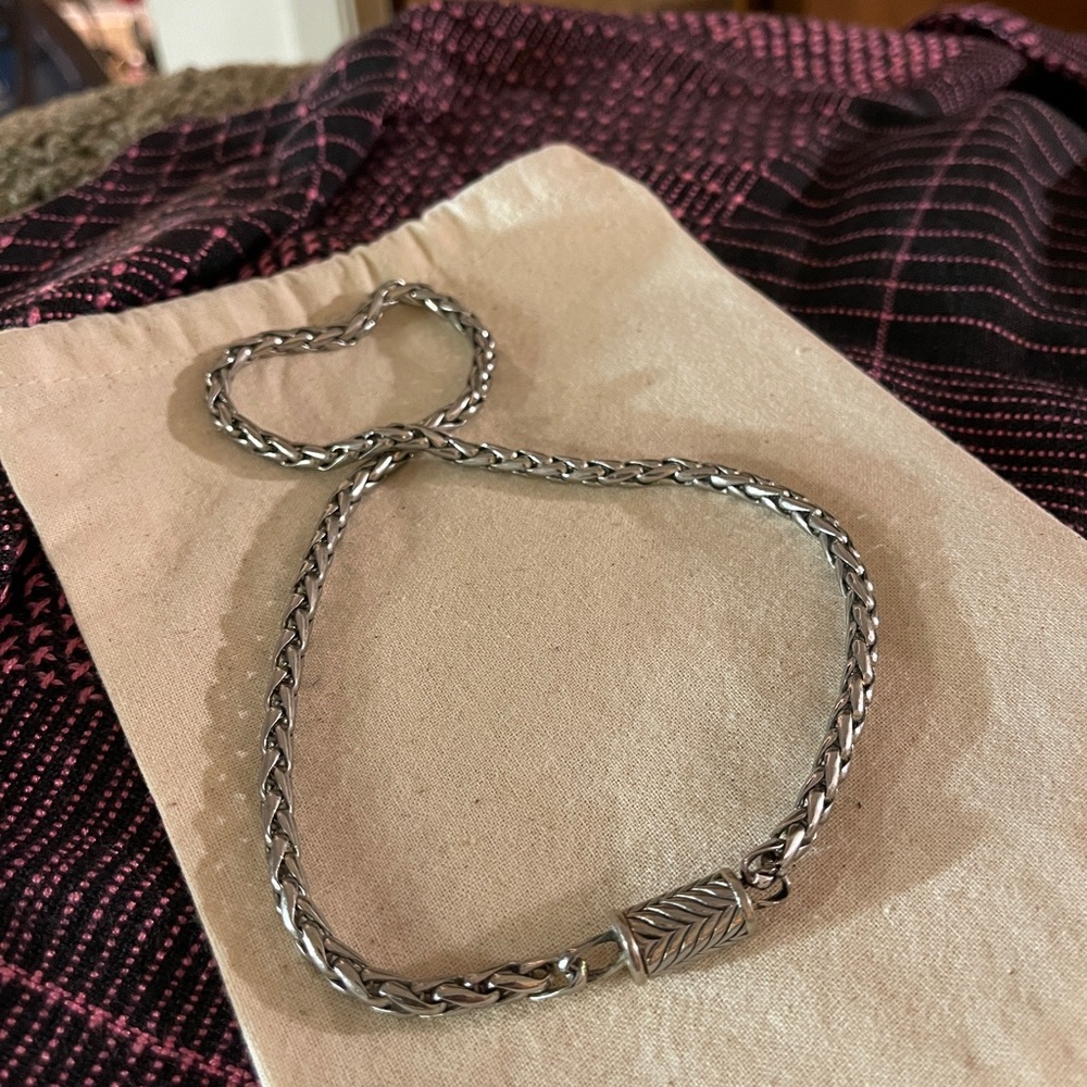 Magnetic clasp stainless chain link necklace‎ unisex barrel bead short layering